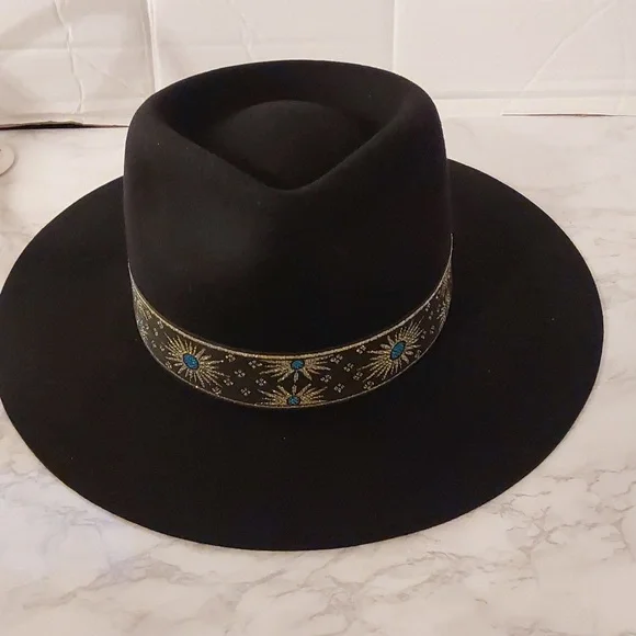 LACK OF COLOR THE PHOENIX FEDORA HAT BLACK SIZE 57CM(M) - Picture 7 of 15